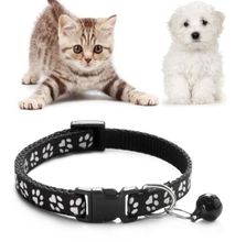 Puppy ID Collar Small Dog Paw Print Collars Fast Adjustable Side Release Cat Pet